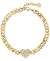 EFFY COLLECTION EFFY DIAMOND HEART PAVE CURB LINK BRACELET (1/3 CT. T.W.) IN 14K GOLD