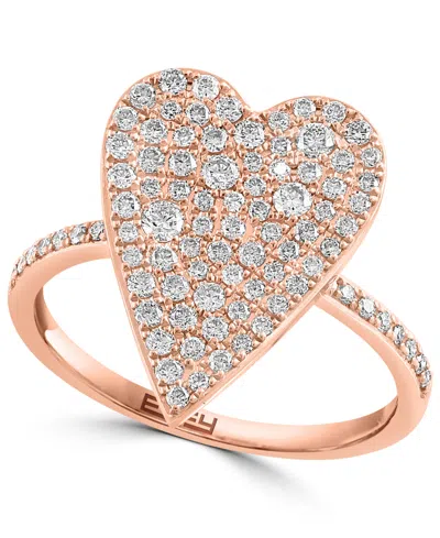 Effy Collection Effy Diamond Heart Ring (5/8 Ct. T.w.) In 14k Rose Gold In Rose Gld