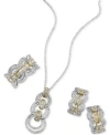 Effy Collection Duo By Effy Diamond Interlocking Circle Earrings Necklace Ring Collection In 14k Two Tone Gold In Two-tone