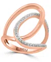 EFFY COLLECTION EFFY DIAMOND INTERLOCKING LOOP ABSTRACT STATEMENT RING (1/4 CT. T.W.) IN 14K ROSE GOLD