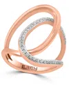 Effy Collection Effy Diamond Interlocking Loop Abstract Statement Ring (1/4 Ct. T.w.) In Rose Gold In Brown
