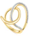 Effy Collection Effy Diamond Interlocking Loop Abstract Statement Ring (1/4 Ct. T.w.) In Yellow Gold In Gold