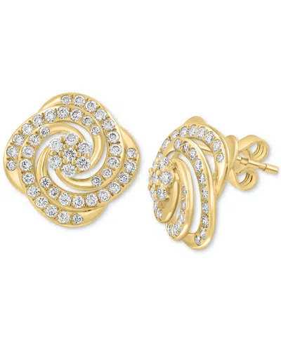 Effy Collection Effy Diamond Love Knot Stud Earrings (7/8 Ct. T.w.) In 14k Gold