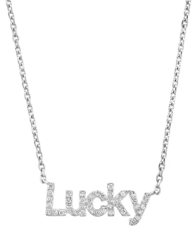 Effy Collection Effy Diamond Lucky 18" Pendant Necklace (1/6 Ct. T.w.) In Sterling Silver In Yellow Gol