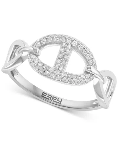 Effy Collection Effy Diamond Mariner Link Ring (1/4 Ct. T.w.) In Sterling Silver
