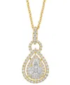 Effy Collection Effy Diamond Mixed Cut Teardrop Halo 18" Pendant Necklace (1 Ct. T.w.) In 14k Gold (also In White Go In Gold