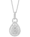 Effy Collection Effy Diamond Mixed Cut Teardrop Halo 18" Pendant Necklace (1 Ct. T.w.) In 14k Gold (also In White Go In Gold