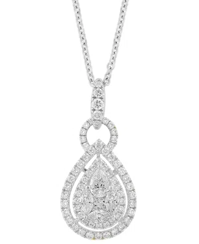 Effy Collection Effy Diamond Mixed Cut Teardrop Halo 18" Pendant Necklace (1 Ct. T.w.) In 14k Gold (also In White Go