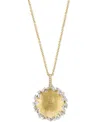 EFFY COLLECTION EFFY DIAMOND MIXED CUT TEXTURED DISC 18" PENDANT NECKLACE (5/8 CT. T.W.) IN 14K GOLD