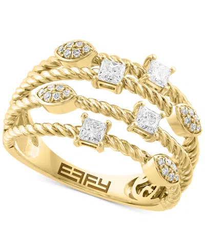 Effy Collection Effy Diamond Multi-row Ring (1/2 Ct. T.w.) In 14k Gold In Yellow Gol
