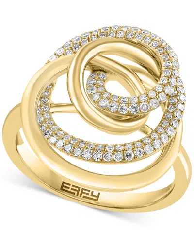 Effy Collection Effy Diamond Multi Swirl Statement Ring (3/8 Ct. T.w.) In 14k Gold In Yellow Gol