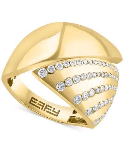 Effy Collection Effy Diamond Multirow Bypass Statement Ring (5/8 Ct. T.w.) In 14k Gold In Yellow Gol