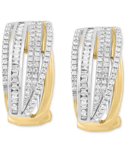 Effy Collection Effy Diamond Multirow Hoop Earrings (5/8 Ct. T.w.) In 14k Gold