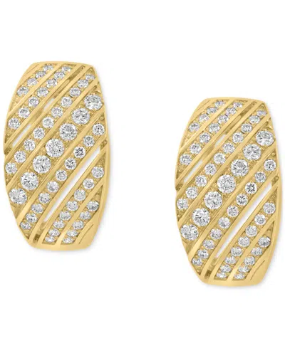 Effy Collection Effy Diamond Multirow Huggie Earrings (7/8 Ct. T.w.) In 14k Yellow Gold
