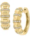 Effy Collection Effy Diamond Multirow Small Huggie Hoop Earrings (1/5 Ct. T.w.) In 14k Gold, 0.625" In Yellow Gol