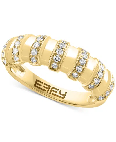 Effy Collection Effy Diamond Multirow Statement Ring (1/3 Ct. T.w.) In 14k Gold In Yellow Gol