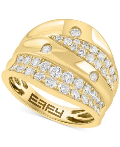 Effy Collection Effy Diamond Multirow Wide Statement Ring (1-1/20 Ct. T.w.) In 14k Gold