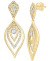 Effy Collection Effy Diamond Navette Multi-layer Drop Earrings (7/8 Ct. T.w.) In 14k Gold In Gold