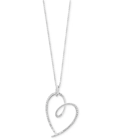 Effy Collection Effy Diamond Open Heart 18" Pendant Necklace (3/4 Ct. T.w.) In 14k White Gold