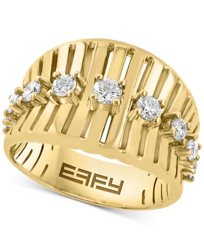 Effy Collection Effy Diamond Openwork Concave Statement Ring (3/4 Ct. T.w.) In 14k Gold In Yellow Gold