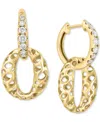 Effy Collection Effy Diamond Openwork Dangle Hoop Drop Earrings (3/8 Ct. T.w.) In 14k Gold In Yellow Gol