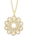 EFFY COLLECTION EFFY DIAMOND OPENWORK FLOWER PENDANT NECKLACE (3/4 CT. T.W.) IN 14K GOLD, 17" + 1" EXTENDER