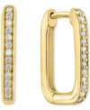 Effy Collection Effy Diamond Oval Hoop Earrings (1/6 Ct. T.w.) In Gold-plated Sterling Silver In Gold-plated Sterling Silver