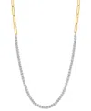 Effy Collection Effy Diamond Paperclip Link 18" Collar Necklace (2 Ct. T.w.) In 14k Two-tone Gold In Ylw,wht Go