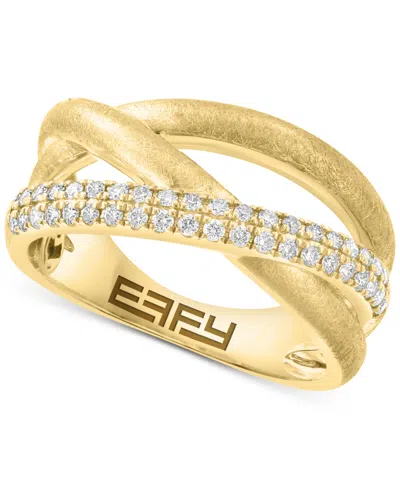 Effy Collection Effy Diamond Pave Crossover Statement Ring (1/3 Ct. T.w.) In 14k Gold In Yellow Gold