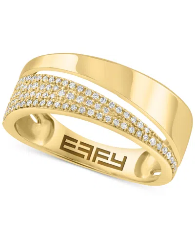 Effy Collection Effy Diamond Pave Cutout Statement Ring (1/4 Ct. T.w.) In 14k Gold In Yellow Gol
