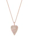 EFFY COLLECTION EFFY DIAMOND PAVE HEART 18" PENDANT NECKLACE (5/8 CT. T.W.) IN 14K ROSE GOLD