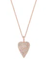 Effy Collection Effy Diamond Pave Heart 18" Pendant Necklace (5/8 Ct. T.w.) In 14k Rose Gold In Rose Gld