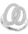 Effy Collection Effy Diamond Pave Interlocking Oval Circle Ring (5/8 Ct. T.w.) In 14k White Gold In Gold