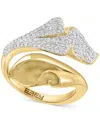 Effy Collection Effy Diamond Pave Lily Inspired Bypass Ring (3/8 Ct. T.w.) In 14k Gold In Gold