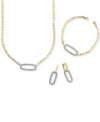Effy Collection Effy Diamond Pave Link Necklace Earrings Bracelet Collection In 14k Two Tone Gold In Two Tone