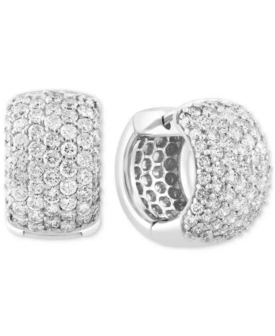 Effy Collection Effy Diamond Pave Small Huggie Hoop Earrings (2-1/20 Ct. T.w.) In 14k White Gold