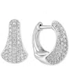Effy Collection Effy Diamond Pave Tapered Hoop Earrings (1 Ct. T.w.) In 14k White Gold In White Gold