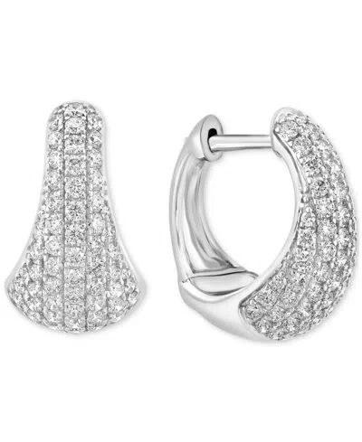 Effy Collection Effy Diamond Pave Tapered Hoop Earrings (1 Ct. T.w.) In 14k White Gold