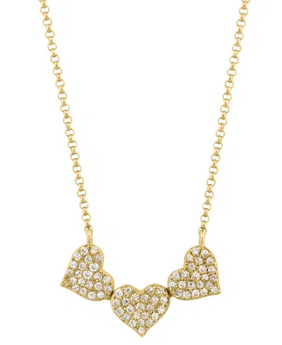Effy Collection Effy Diamond Pave Triple Heart Pendant Necklace (1/4 Ct. T.w.) In 14k Gold, White Gold & Rose Gold O