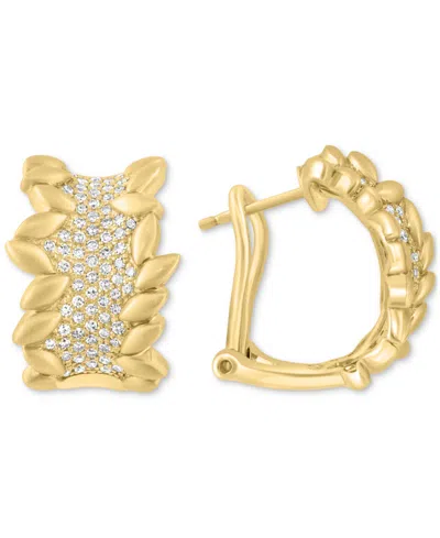 Effy Collection Effy Diamond Pave Vine Inspired Huggie Hoop Earrings (1/2 Ct. T.w.) In 14k Gold