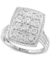 Effy Collection Effy Diamond Rectangular Halo Cluster Ring (1/2 Ct. T.w.) In 14k White Gold In Gold