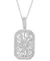 Effy Collection Effy Diamond Rectangular Starburst 18" Pendant Necklace (3/4 Ct. T.w.) In 14k White Gold In Gold
