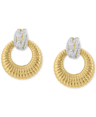 Effy Collection Effy Diamond Ridged Doorknocker Drop Earrings (1/4 Ct. T.w.) In 14k Gold