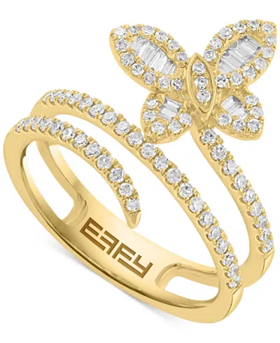 Effy Collection Effy Diamond Round & Baguette Butterfly Wrap Ring (3/8 Ct. T.w.) In 14k Gold