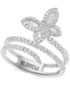 Effy Collection Effy Diamond Round & Baguette Butterfly Wrap Ring (3/8 Ct. T.w.) In 14k White Gold In White Gold