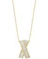 Effy Collection Effy Diamond Round And Baguette Crossover 18" Pendant Necklace (3/4 Ct. T.w.) In 14k Gold In Ylw,wht Go