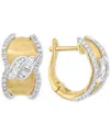 Effy Collection Effy Diamond Round & Baguette Curvy Hoop Earrings (1/2 Ct. T.w.) In 14k Gold In Gold
