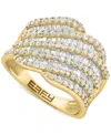 Effy Collection Effy Diamond Round & Baguette Multirow Diagonal Ring (1-3/8 Ct. T.w.) In 14k Gold In Gold