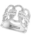 Effy Collection Effy Diamond Round & Baguette Openwork Interlocking Loop Statement Ring (1-1/5 Ct. T.w.) In 14k Whit In 14k White Gold