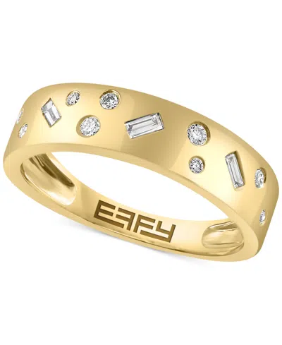 Effy Collection Effy Diamond Round & Baguette Scatter Band (1/5 Ct. T.w.) In 14k Gold In Yellow Gol